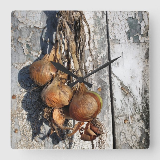 ONIONS SQUARE WALL CLOCK (Front)