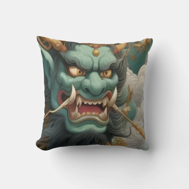 Oni's Wrath Throw Pillow (Front)