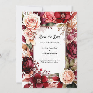 Online Burgundy Charm Save The Date