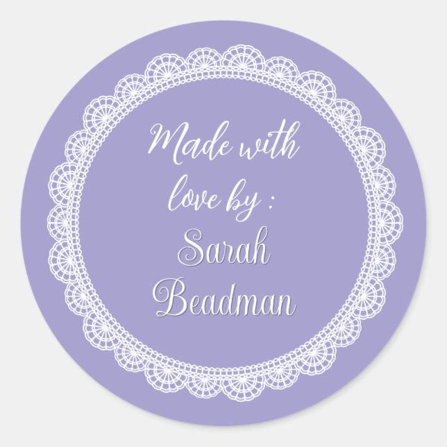 Online Craft Lace Made With Love by Label Sticker (Front)