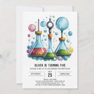 Online Discovery Fusion Scientist Birthday Invitation