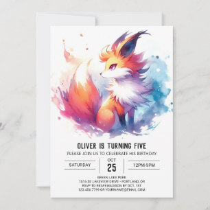 Online Elegant Fox Birthday Invitation
