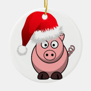 Online Farming Christmas Pig Ceramic Tree Decoration