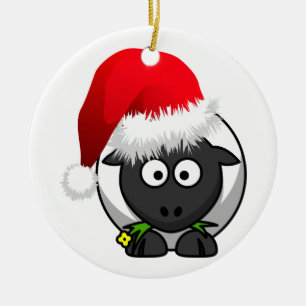 Online Farming Christmas Sheep Ceramic Tree Decoration