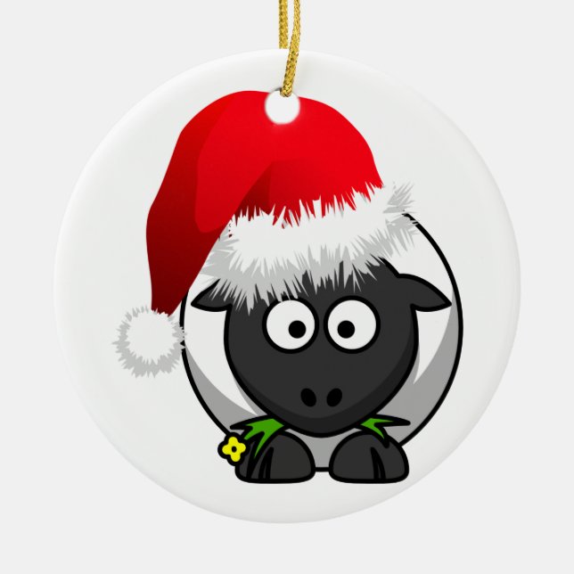 Online Farming Christmas Sheep Ceramic Tree Decoration (Front)