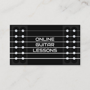 Online Guitar Lessons Teacher Music Instructor Business Card