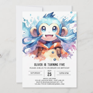 Online Joyful Monkey Birthday Invitation