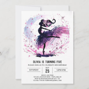 Online Kids' Ballerina Birthday Invitation