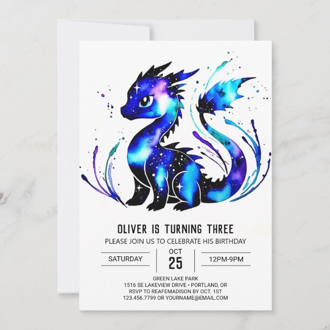 Online Majestic Dragon Digital Boy Birthday Invitation (Front)
