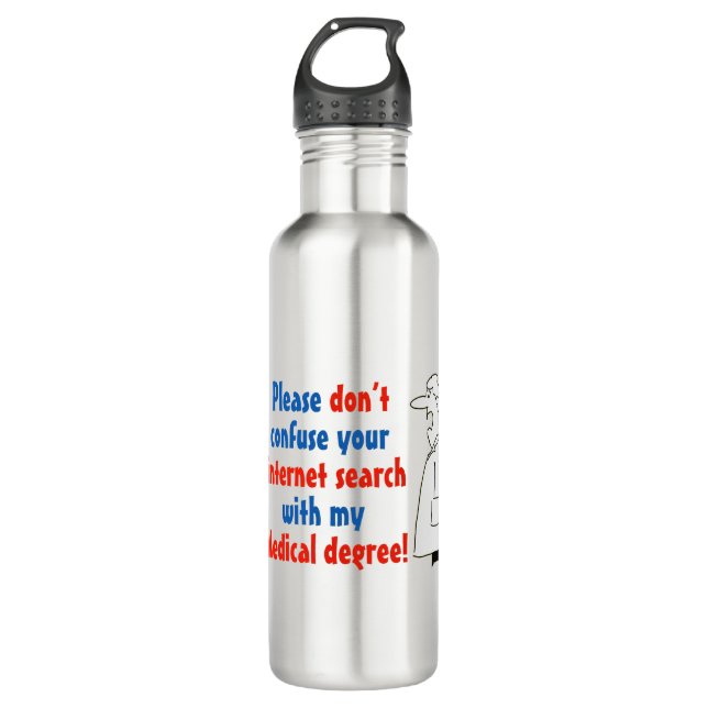 Online Medical Diagnosis and a Qualified Doctor 710 Ml Water Bottle (Front)