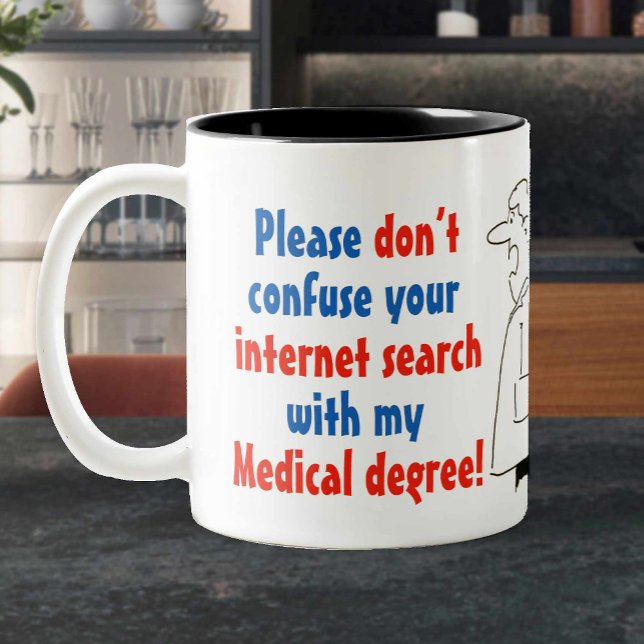 Online Medical Diagnosis and a Qualified Doctor Two-Tone Coffee Mug (Creator Uploaded)