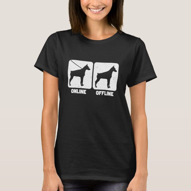 Online Offline Doberman T-Shirt (Front)