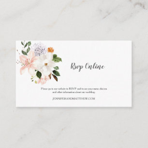 Online RSVP Lilies Magnolias Peonies Roses Floral Enclosure Card