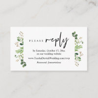 Online RSVP, Modern Minimalist Greenery 