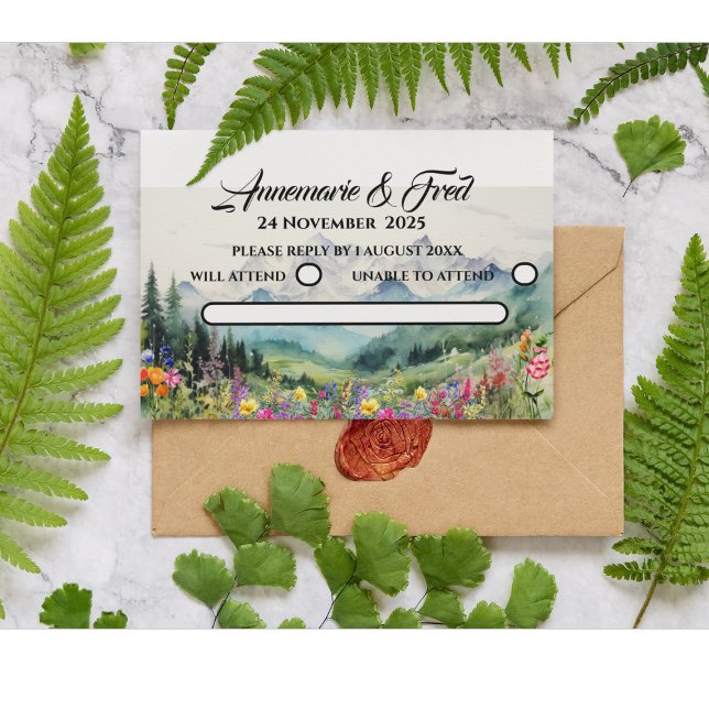 Online RSVP Mountain Wildflower  Enclosure Card (Creator Uploaded)
