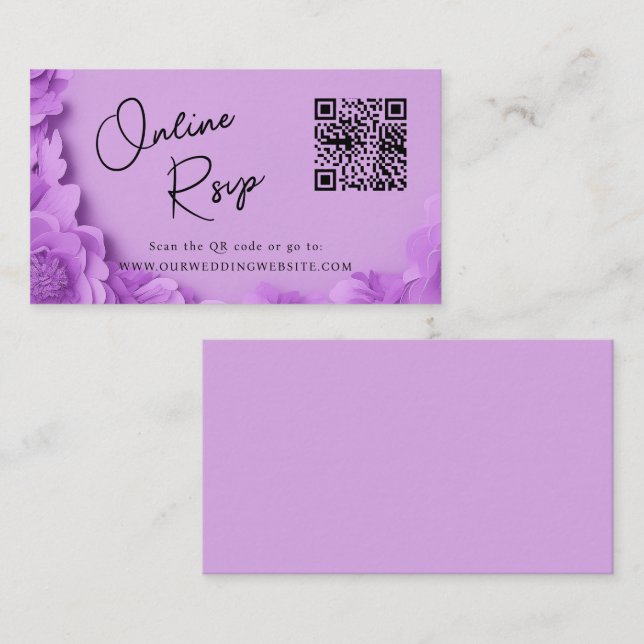 Online RSVP QR Code barbiecore wedding website Business Card (Front/Back)