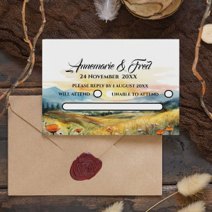 Online RSVP QR Code Mountain Wildflower Enclosure Card