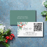 Online RSVP QR Code Winter Berries Wedding Website Enclosure Card<br><div class="desc">Winter wedding online rsvp and/or wedding website enclosure card with qr code with watercolor design and elegant calligraphy. The template is ready for you to add your website address and personalized text on the front and back. This design features winter berries, holly, pine and evergreen greenery. A beautiful choice for...</div>