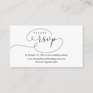 Online RSVP Reply, Modern Wedding Enclosure Card