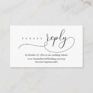 Online RSVP Wedding Reply, Modern Minimalist Enclosure Card