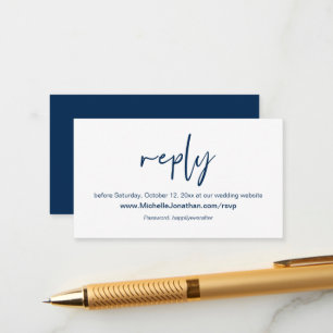 Online RSVP, Wedding website, Password Reminder En Enclosure Card