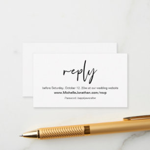 Online RSVP, Wedding website, Password Reminder Enclosure Card