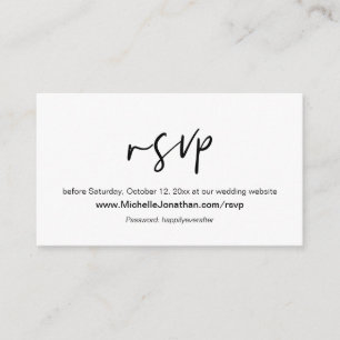 Online RSVP, Wedding website, Password, Reminder Enclosure Card