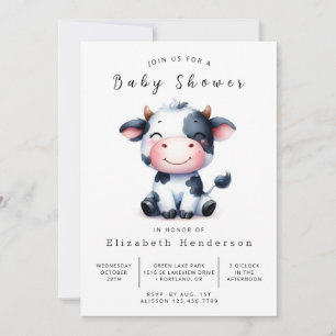 Online Rustic Barn Cow Baby Shower Invitation