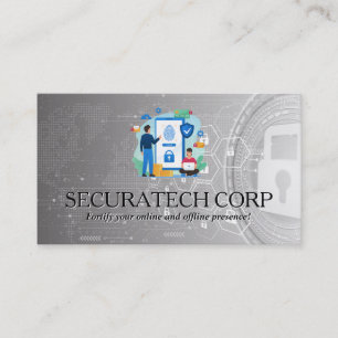 Online Security   Modern Tech Business Card