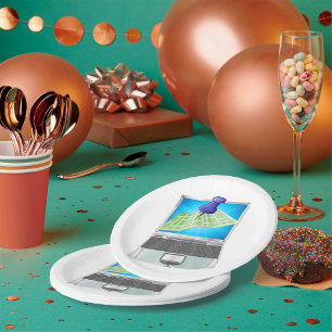 Online Street Map Paper Plates