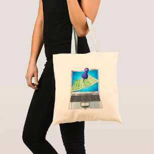 Online Street Map Tote Bag