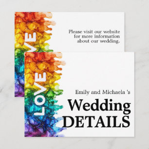 🌈 Online Wedding Details LGBTQ Painted With Love Enclosure Card