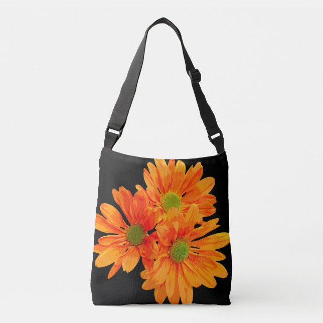 Only 3 Gerbera Blossom + your backgr. & ideas Crossbody Bag (Front)