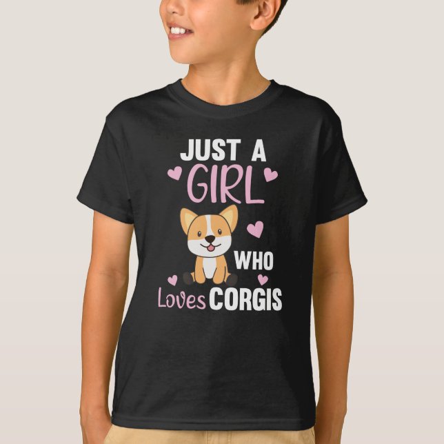 Only A Girl Corgis Loves Kawaii Dog Corgi T-Shirt (Front)
