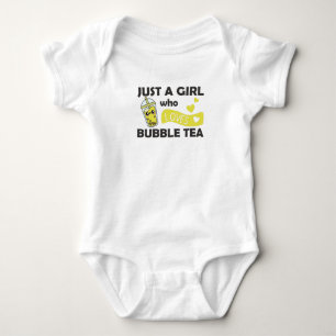 Only A Girl The Bubble Tea Loves Purple Kawaii Baby Bodysuit