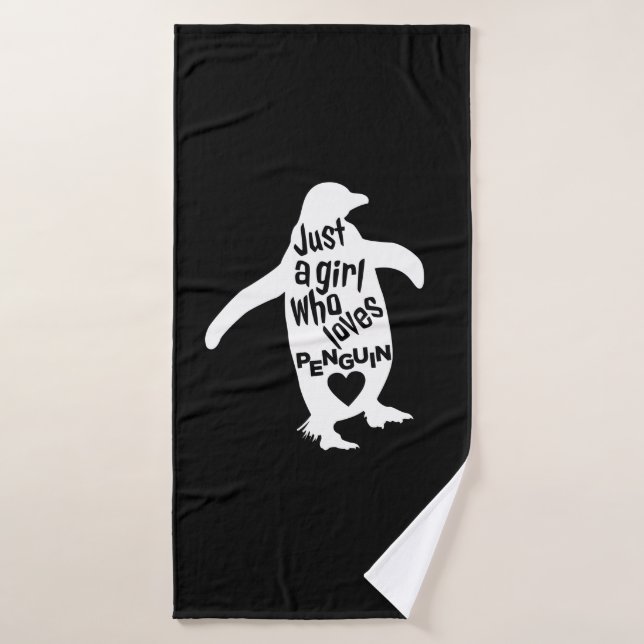 Only a girl who loves penguins bath towel (Bath Towel)
