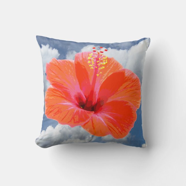 Only a Hibiscus Blossom + your text & ideas Cushion (Front)