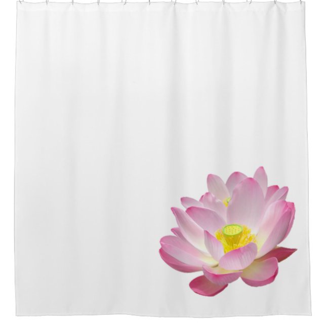 Only a Lotus Blossom + your backgr. & ideas Shower Curtain (Front)