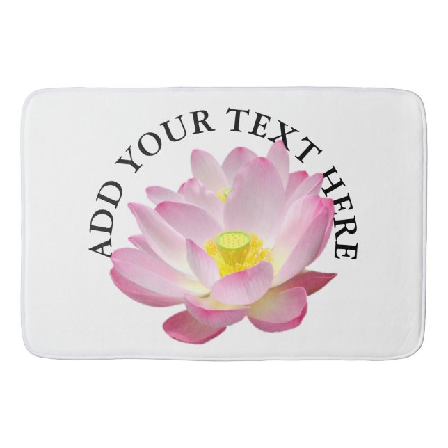 Only a Lotus Blossom + your text & ideas Bath Mat (Front)