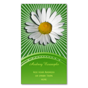 Only a Marguerite Blossom + your backgr. & ideas Magnetic Business Card