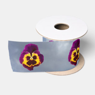 Only a Pansy Blossom + your text & ideas Satin Ribbon