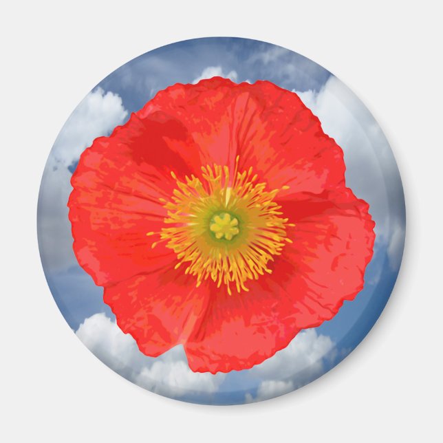 Only a Poppy Blossom + your text & ideas Magnet (Front)