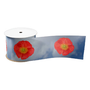 Only a Poppy Blossom + your text & ideas Satin Ribbon