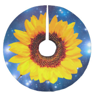 Only a Sunflower Blossom + your text & ideas Brushed Polyester Tree Skirt