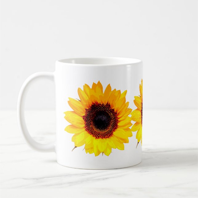 Only a Sunflower Blossom + your text & ideas Coffee Mug (Left)