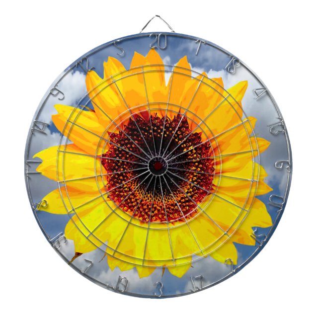 Only a Sunflower Blossom + your text & ideas Dartboard (Front)