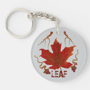 Only Brownish Oak Leaf Acrylic Keychain