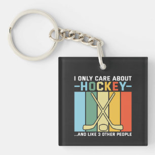 Only Care About Hockey Key Ring