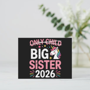 Only Child Crossed Out Big Sister 2026 Pregnancy  Announcement Postcard