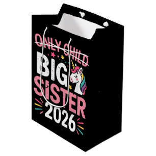 Only Child Crossed Out Big Sister 2026 Pregnancy  Medium Gift Bag